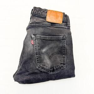 Levi's 512 Black Charcoal Wash Zip Fly Denim Jeans Size 31 x 32